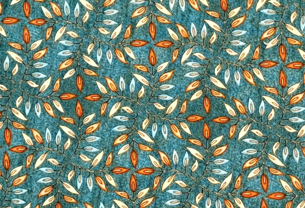 1 Yard Dan Morris Quilting Treasures Green Brown Leaves Tonal 100% Cotton Fabric