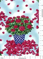 New York State Flower NYC Commemorative Rose 9-11 Never Forget Fabric FQ 1/4 YD