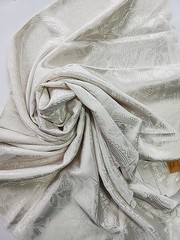 Off White Floral Satin Damask Sewing Interior Fabric 44″w X 1.6yds Drapery
