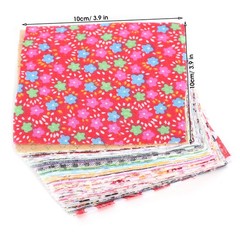 100-Pack Square Patch Work Cotton Assorted Patterns For DIY Sewing