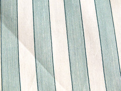 3.5 yards 1/2″ wide green ivory stripe w/pin stripes inside Quilt cotton fabric