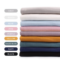5 Yards White Wrinkle Gauze Cotton Material Sewing Fabric Table Runner Cloth