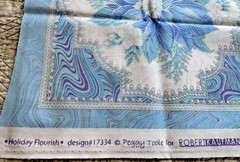 Kaufman Holiday Flourish Fabric Panel 24″ x 44″ Blue Silver Purple Christmas
