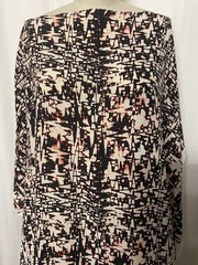 100% Silk Crinkled Crepe De Chine Abstract Earth Tone Print 2.5 Yards 45″ Wide