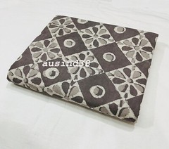 Cotton Multicoloured Hand Block Floral Print Fabric Natural Dyes Indian brown