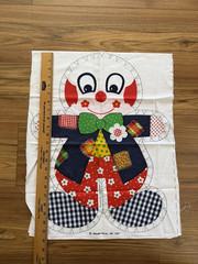 VTG Spring Mills 1975 Clown Doll Toy Pillow Cut & Sew Fabric Panel Cotton