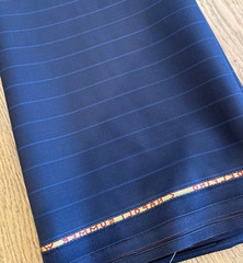 Tallia di Delfino Super 130’s Wool Fabric Navy Stripe 3.5m / 3.8yd Italy Bespoke