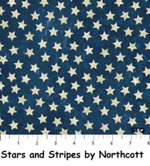 Stars & Stripes 10th Patriotic Stars cotton quilt fabric Northcott 20159-30