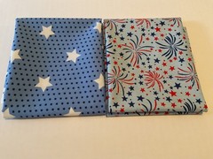 6 Fat Quarters. Red, White and Blue. Riley Blake and Moda prints.