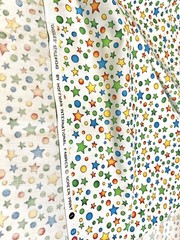 1YD Hoffman International Fabric Giggles 4349 Rainbow Space Cosmic Atomic Stars