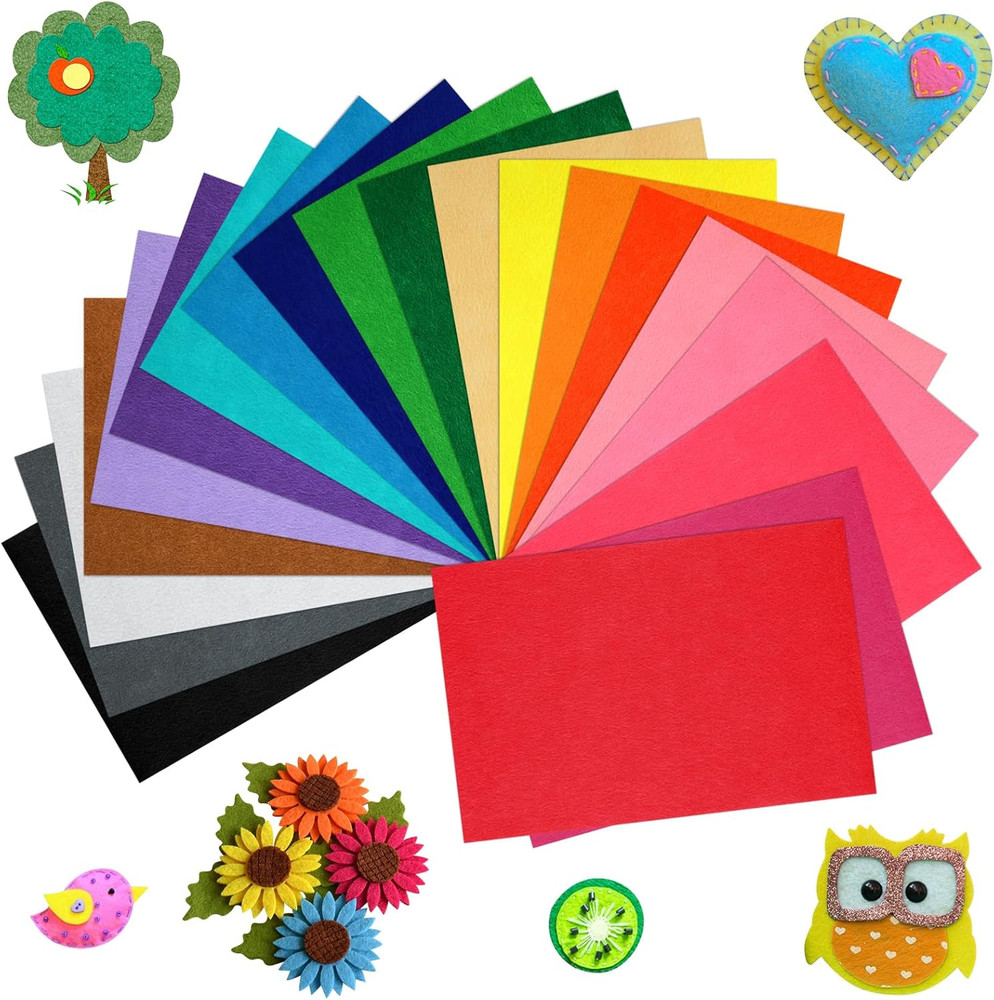 20 Pcs Felt Fabric Sheet 8″ x 12″ Assorted Color Felt Fabric Sheets for Crafts D
