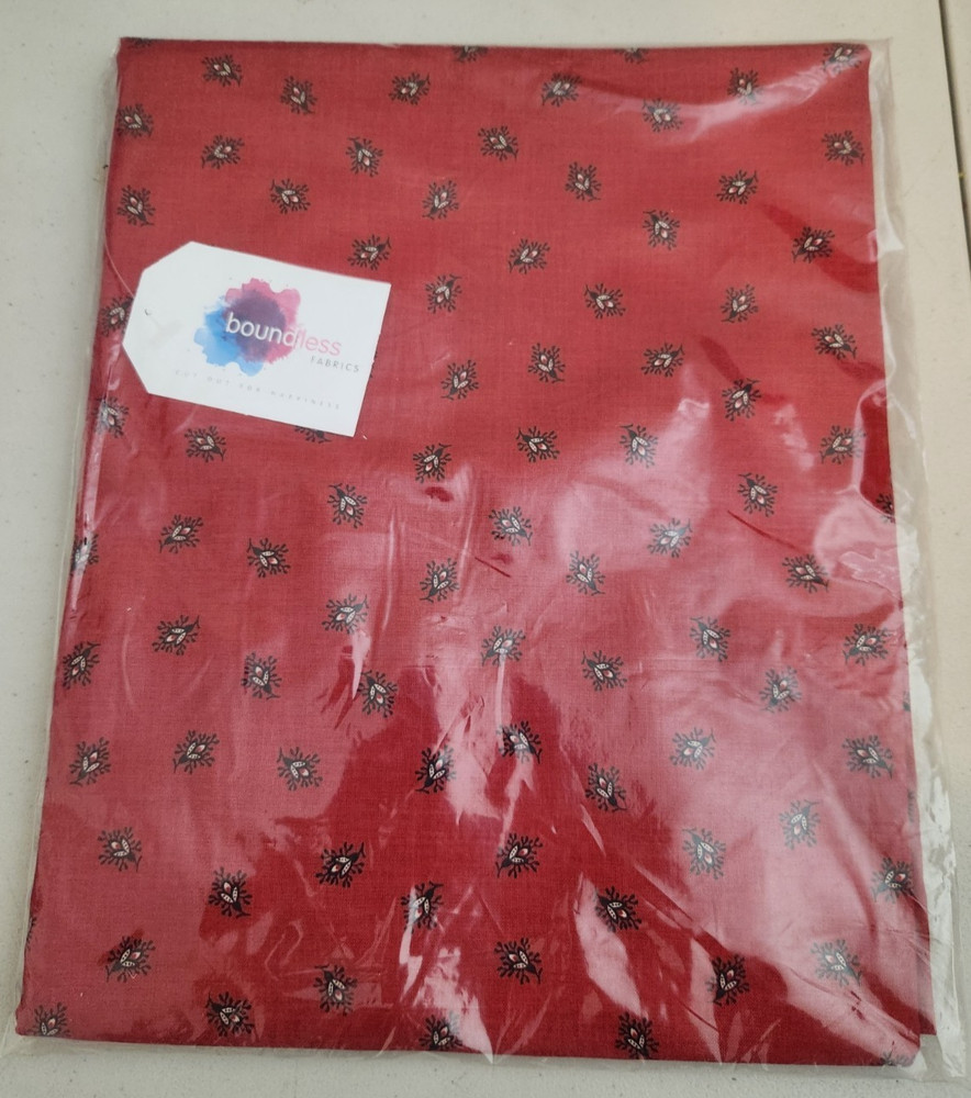Boundless Fabrics Quilt Backing Fabric Tossed Element Red 2 Yards New Sealed