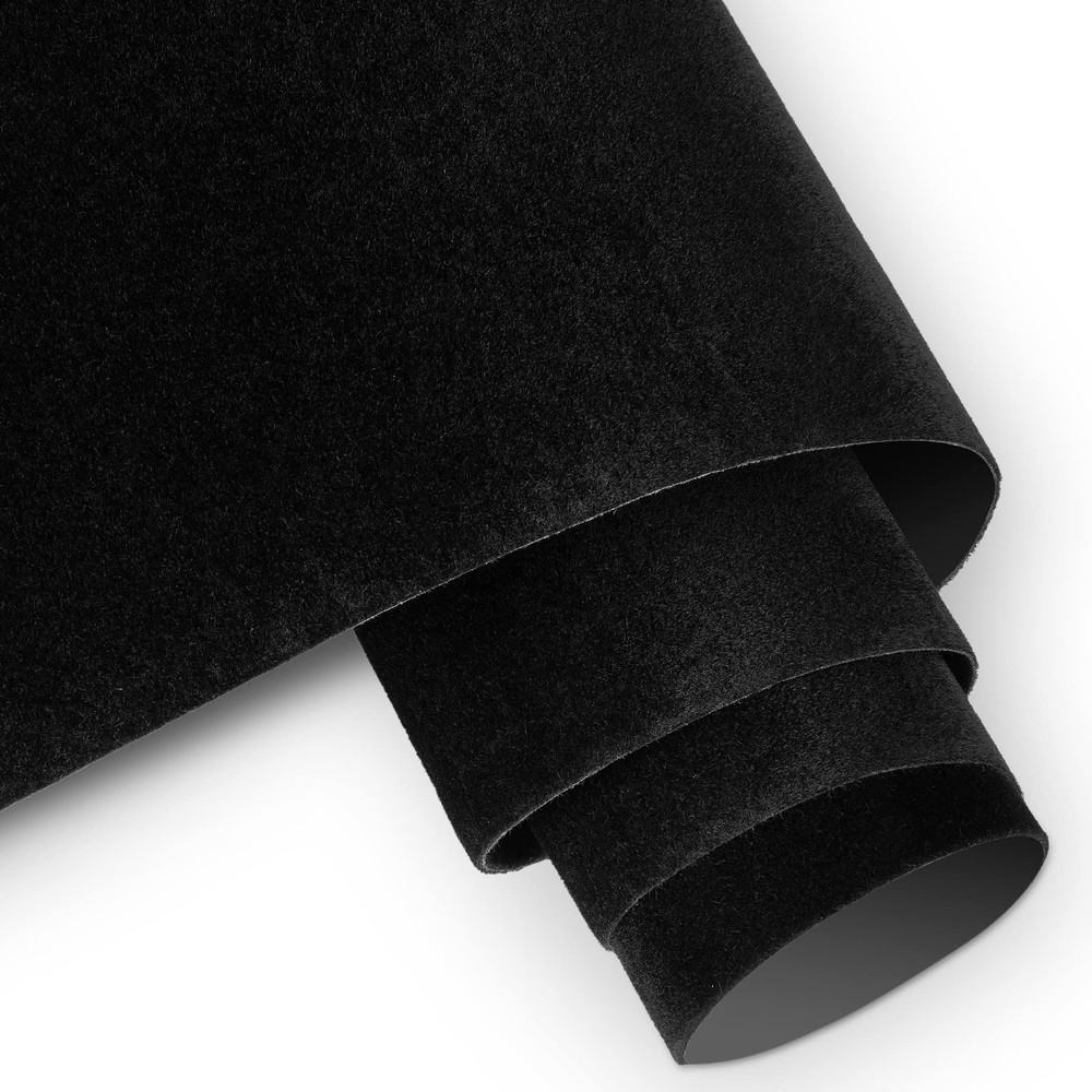 Decotalk Black Felt Fabric Self Adhesive Sheets for 17.7″ x 120″,
