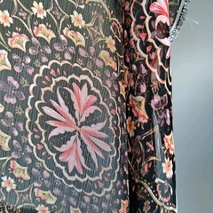 Star Fabrics Inc. Black Floral Sheer Polyester Chiffon Fabric 60×72″