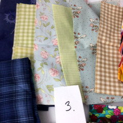Fabric Remnants Quilting Craft Applique Green Blue Novelty Floral Lot of 3 Lbs