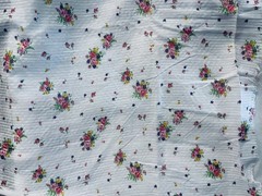 VTG Beautiful Shades of Pink Florals on White Raised Lines Dimity BTHY