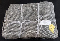 Vintage 100% Bonded & Lined WOOL: MUTED WHITE & BLACK – Grid Pattern – 108 x 60″