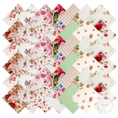 42Pcs Pink Charm Packs for Quilting 100% Cotton Fabric Squares 5 x 5Inch Pre-Cut