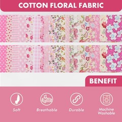 40 PCS Jelly Roll Fabric 2.5×20 Inch Cotton Quilting Strip Bundle Pink