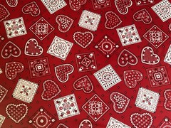 Cotton Fabric Cute Flower Heart Bandana 44”x 36”By Cranston print work 00