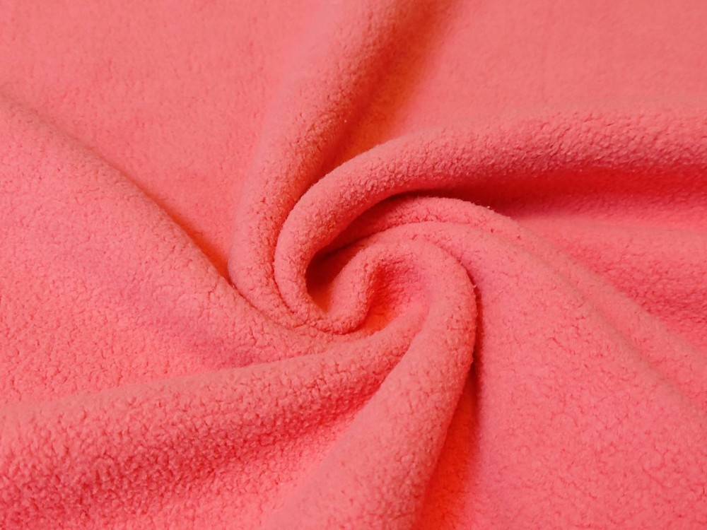 Jersey Fine Sherpa Fleece Fur Fabric Material CORAL