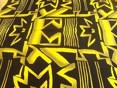 1 of 8 yds Cotton Ethnic Tribal print Cotton Black Yellow Craft Quilt 44″ w BTY