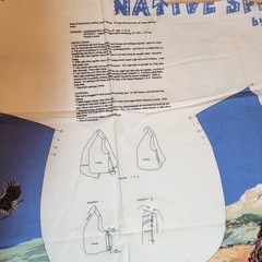 VTG Spring Industries Native Spirit Vest Cut & Sew One Size Horse Eagle Print