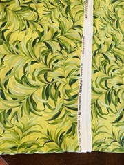 WAVERLY MAUI Upholstery Fabric 1 +Yds x 55″ W Green Tropical Yellow Island Palm