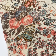 Vintage Concord Fabrics Florals on Beige Cotton Fabric by the Half Yard