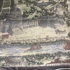 Vtg HTF MONTICELLO DC Toile Bloomcraft Arvale Rogers Upholstery Fabric 57”x28”