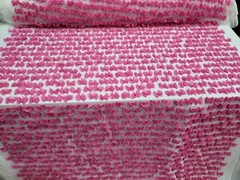 Fabric By The Yard Pink Lace 3d Polka-dot Bows Embroidery On Mesh Clothing Girls