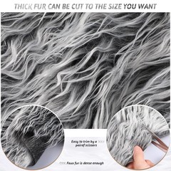 Tatuo 10 x 20 Inch Black Gray Faux Fur Fabric 10 x 20 Inch,
