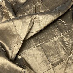 Taffeta Pintuck 4″x4″ Diamond Fabric 54″ Wide Iridescent Taupe Gold Polyester
