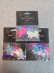 3 Packs Of Fabric Puffy Shapes, 1 Inch Teddy Bear, 3 Packs Of 8 FPS52C
