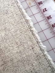 1.86 Yards – Natural Textured Wool Fabric Remnant – Oatmeal / Ivory