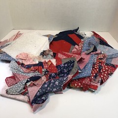 1 Pound 3 Ounces Assorted Fabric Scraps Leftover from Quilts