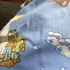 Paws, Inc. Garfield Licensed Cartoon Print Fabric Blue Yellow White2 pieces