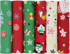 6 Pieces Christmas Fabric Fat Quarters 19.7X19.7Inch Cotton Quilting Fabric Bund