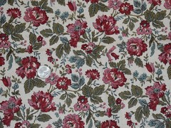 Vintage Homespun Floral Cotton Fabric Cottage-Core Roses 1 Yard 17″ x 44″