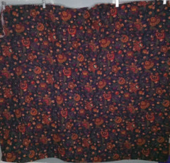 Flannel Fabric–Jewel Tone Floral on Dark Navy Cotton, 58″ Wide x 2+ Yards