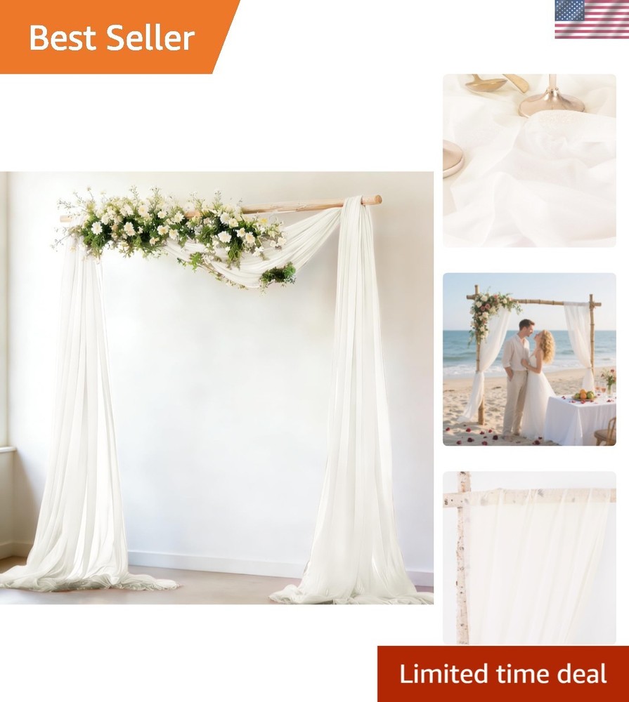 Elegant 29″ x 20ft Ivory Sheer Draping Fabric for Memorable Wedding Ceremonies