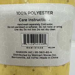 Shason 3 Yard Organza Fabric Cut 108 x 60 Yellow w Iridescent Dots