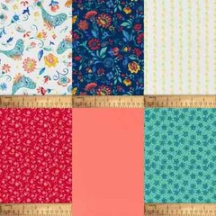 Pioneer Woman 6pc MAZIE ASSORTED Fat Qtr 18″ x 21″ 100% Cotton Quilt Fabric