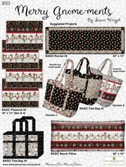 Wilmington Prints – Merry Gnome-Ments – Diagonal Stripe – Black, Fabric BTY