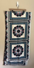 Vintage Cheater Quilt Fabric Floral Squares Cotton 5 Yards 45″ Wide