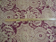 One Yd WILLIAMSBURG Fabric Market Square Shaimar Resist LINEN Upholstery BTY