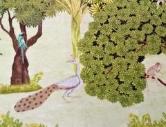 Green Pastures Cotton Fabric By The Yard, Printed Cotton Fabric, Upholstery