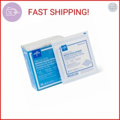 Medline Woven Gauze Sponges, Sterile, 12-Ply, 4 x 4 Inches, Box of 25 x 2