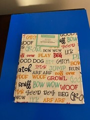 BRAND NEW CREATE IT 100% COTTON DOG WORDS PRECUT SEWING AND CRAFT FABRIC 18X21