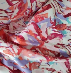 Modern Floral Abstract Twill Fabric 59×75″ Woven Polyester Blend
